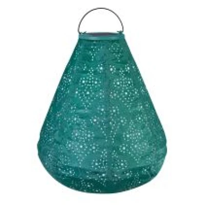 Luna solar lantern Cone with LED – 270x240mm - Copper green | Handmade/weather resistant